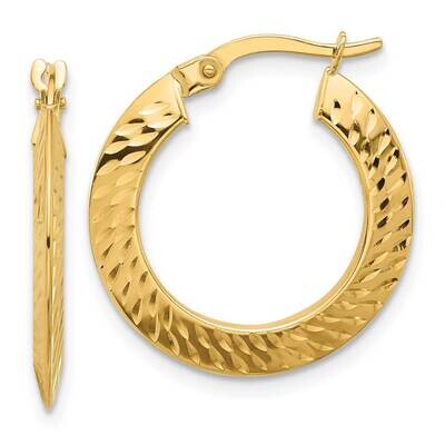 Diamond-Cut Knife Edge Hoop Earrings 14k Polished Gold YE2137, MPN: YE2137,