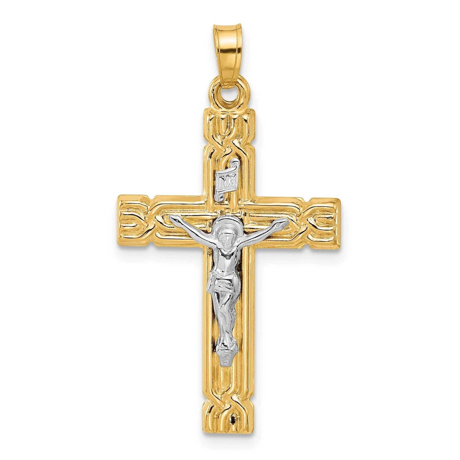 Hollow Inri Crucifix Pendent 14k Two-Tone Gold XR2090 by Men&#39;s Jewelry and Accessories, MPN: XR2090,