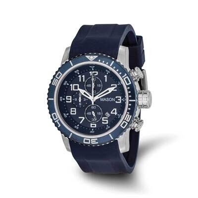 Mason Sales Chronograph Blue Silicone BDial Watch Stainless Steel XWA6541, MPN: XWA6541,