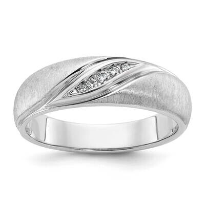 Ibgoodman Men&#39;s Polished Satin 1/15 Carat Aa Quality Diamond Ring 14k White Gold B09929-4WAA by IBG…
