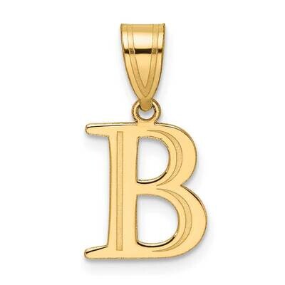 Etched Letter B Initial Pendant 14k Polished Gold YC1539B, MPN: YC1539B,