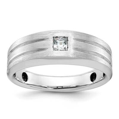 Ibgoodman Men&#39;s Polished Satin 1/6 Carat Diamond Complete Ring 14k White Gold B63688-4WAA by IBGood…