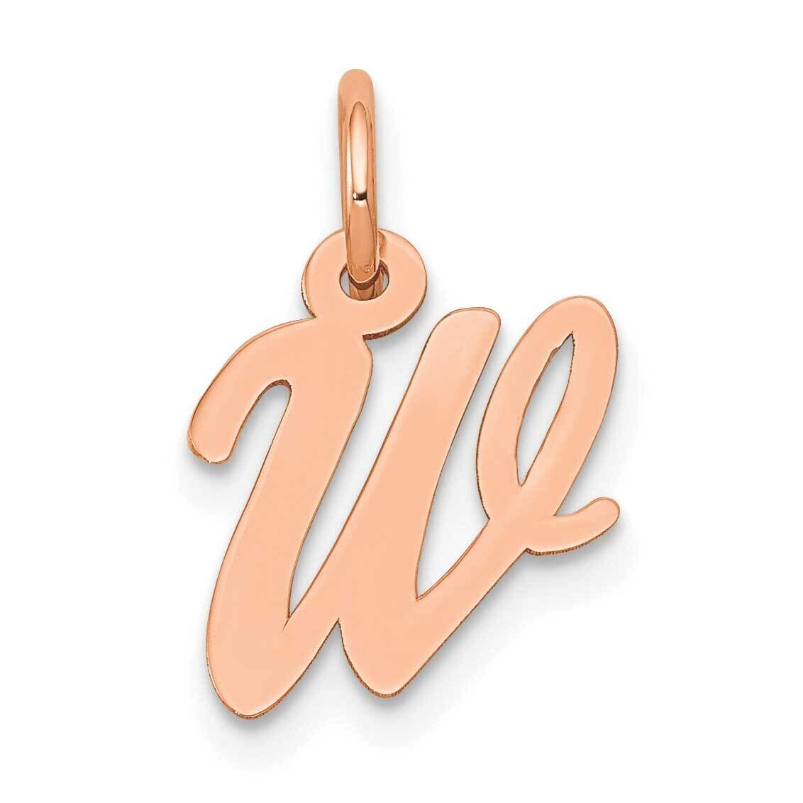 Small Script Letter W Initial Charm 14k Rose Gold YC658RW