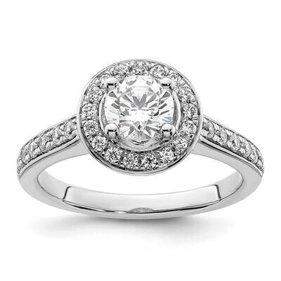 Halo Plus Holds 3/4 Carat 5.8mm Round Center 3/8 Carat Diamond Semi-Mount Engagement Ring 14k White…