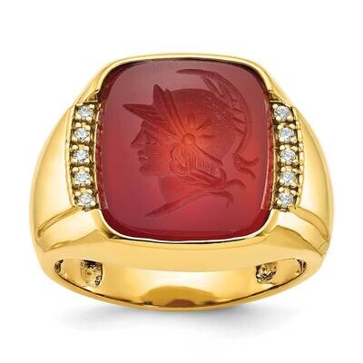 Ibgoodman Men&#39;s Carnelian 1/10 Carat Diamond Complete Ring 14k Gold B52134-4YSX/AA by IBGoodman, MP…