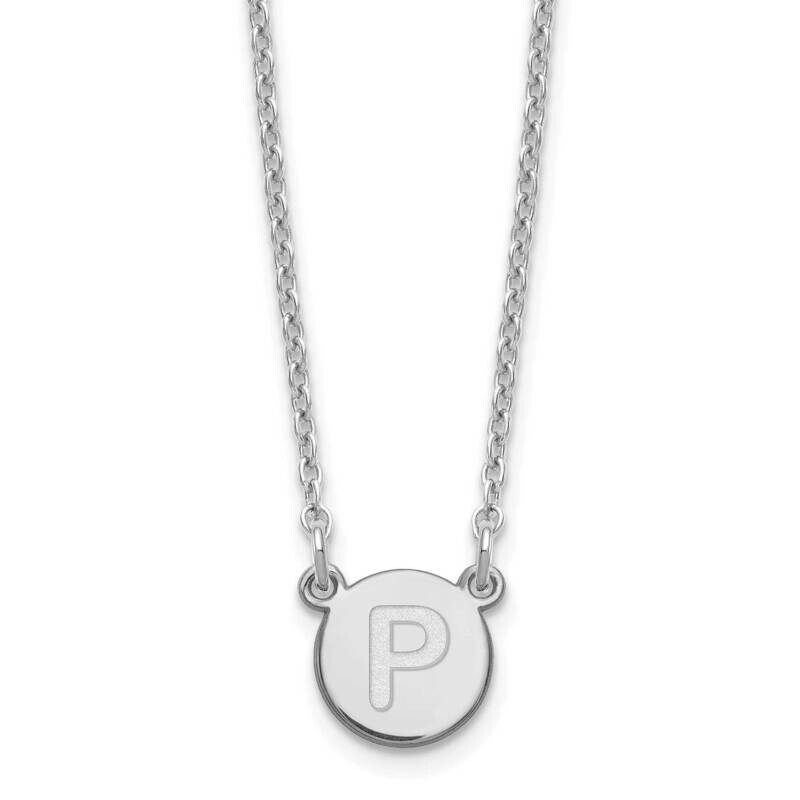 Tiny Circle Block Letter P Initial Necklace Sterling Silver Rhodium-Plated XNA722SS/P