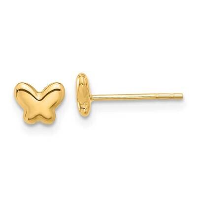 Butterfly Post Earrings 14k Polished Gold YE2213, MPN: YE2213,