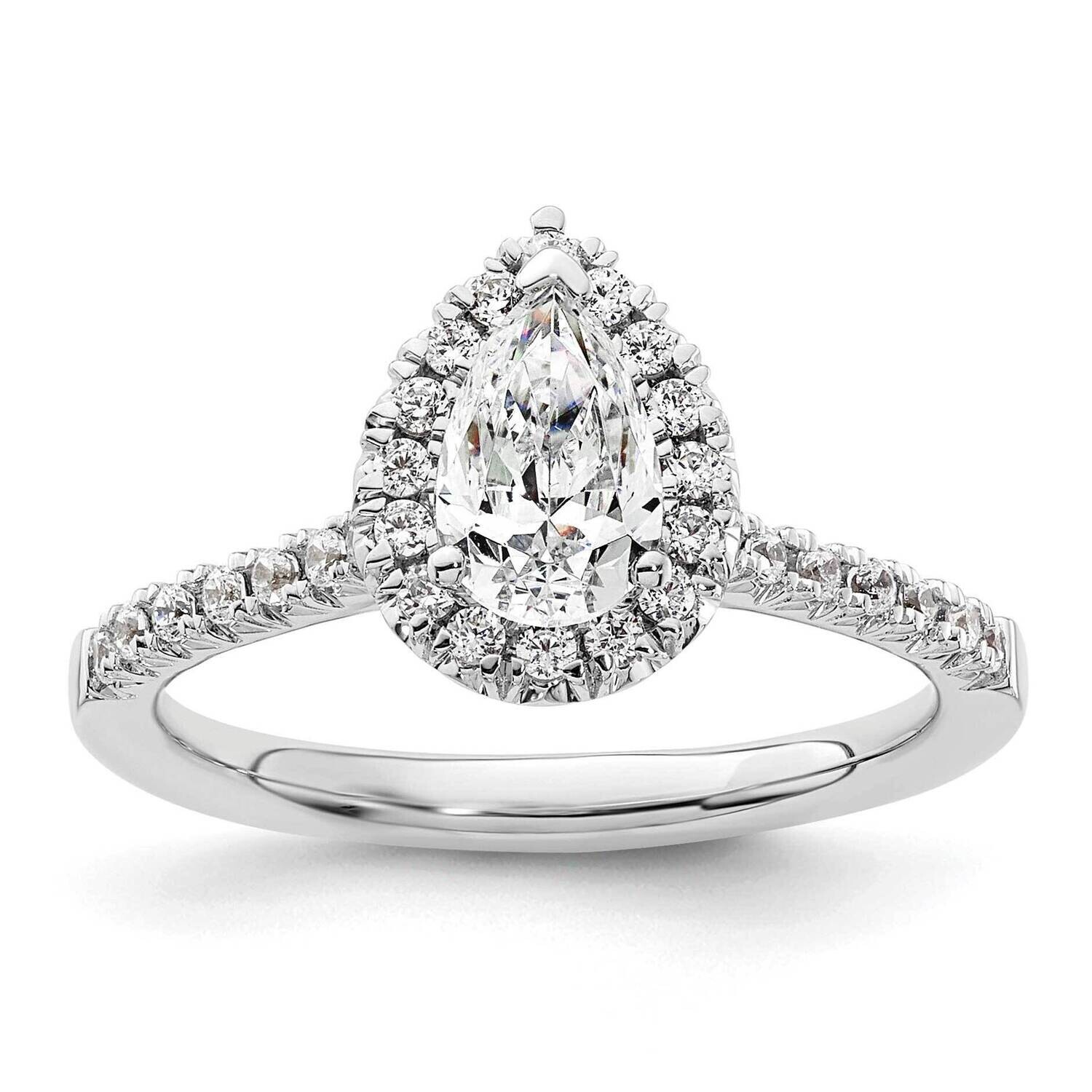 Halo Holds 3/4 Carat 7.7X5.00mm Pear Center 1/3 Carat Diamond Semi-Mount Engagement Ring 14k White …