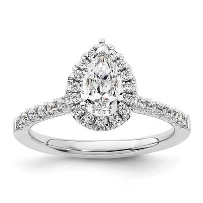 Halo Holds 3/4 Carat 7.7X5.00mm Pear Center 1/3 Carat Diamond Semi-Mount Engagement Ring 14k White …