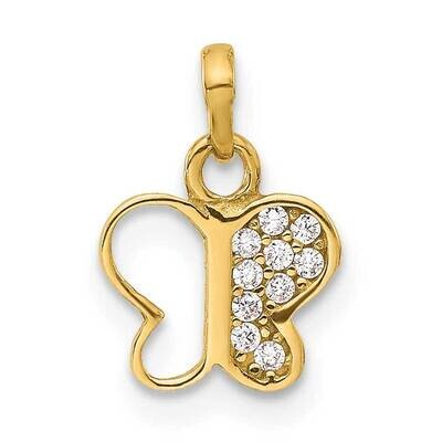 CZ Butterfly Pendant 14k Polished Gold YC1570, MPN: YC1570,