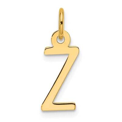 Slanted Block Letter Z Initial Charm 14k Gold YC1552Z, MPN: YC1552Z,