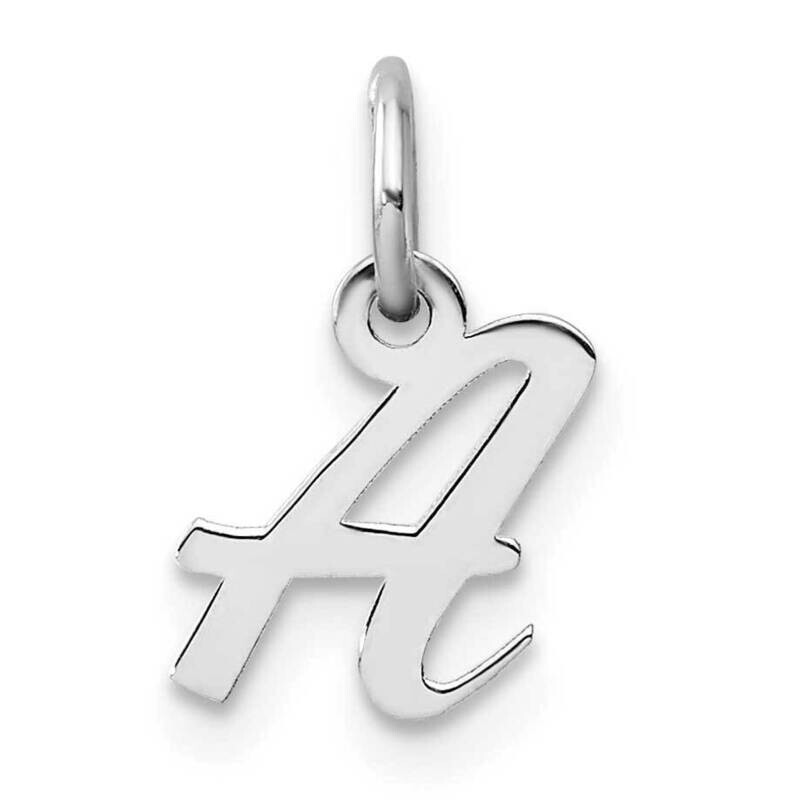 Small Script Letter A Initial Charm 14k White Gold YC1527A