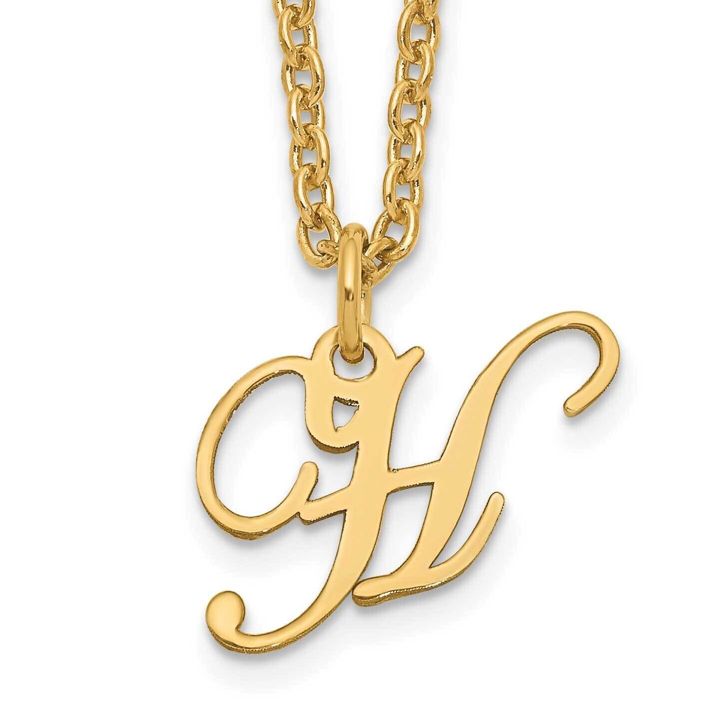 Gold-Plated Letter H Initial Necklace Sterling Silver XNA756GP/H