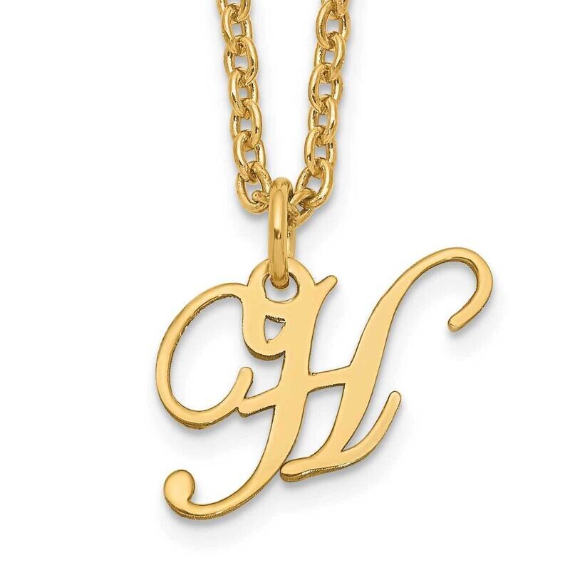 Gold-Plated Letter H Initial Necklace Sterling Silver XNA756GP/H