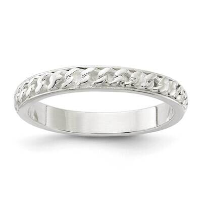 Chain Inlay Design 3mm Band Sterling Silver QR7513-6, MPN: QR7513-6,