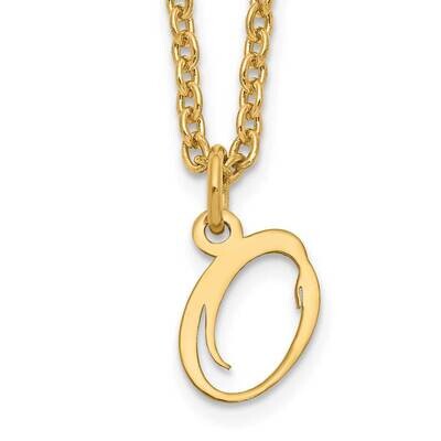 Gold-Plated Letter O Initial Necklace Sterling Silver XNA756GP/O, MPN: XNA756GP/O,