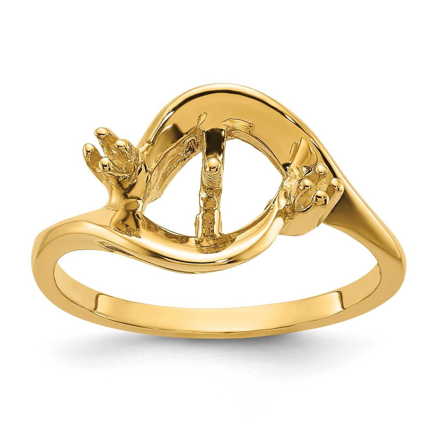 .03Ct. Diamond &amp; Pearl Ring Mounting 14k Polished Gold Y1849, MPN: Y1849,