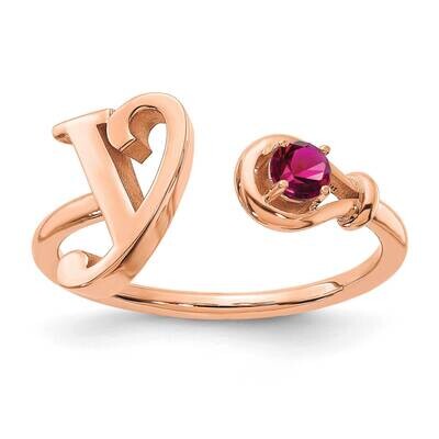 Rose-Plated Letter Y Birthstone Ring Sterling Silver XNR81YRP, MPN: XNR81YRP, 196904015759
