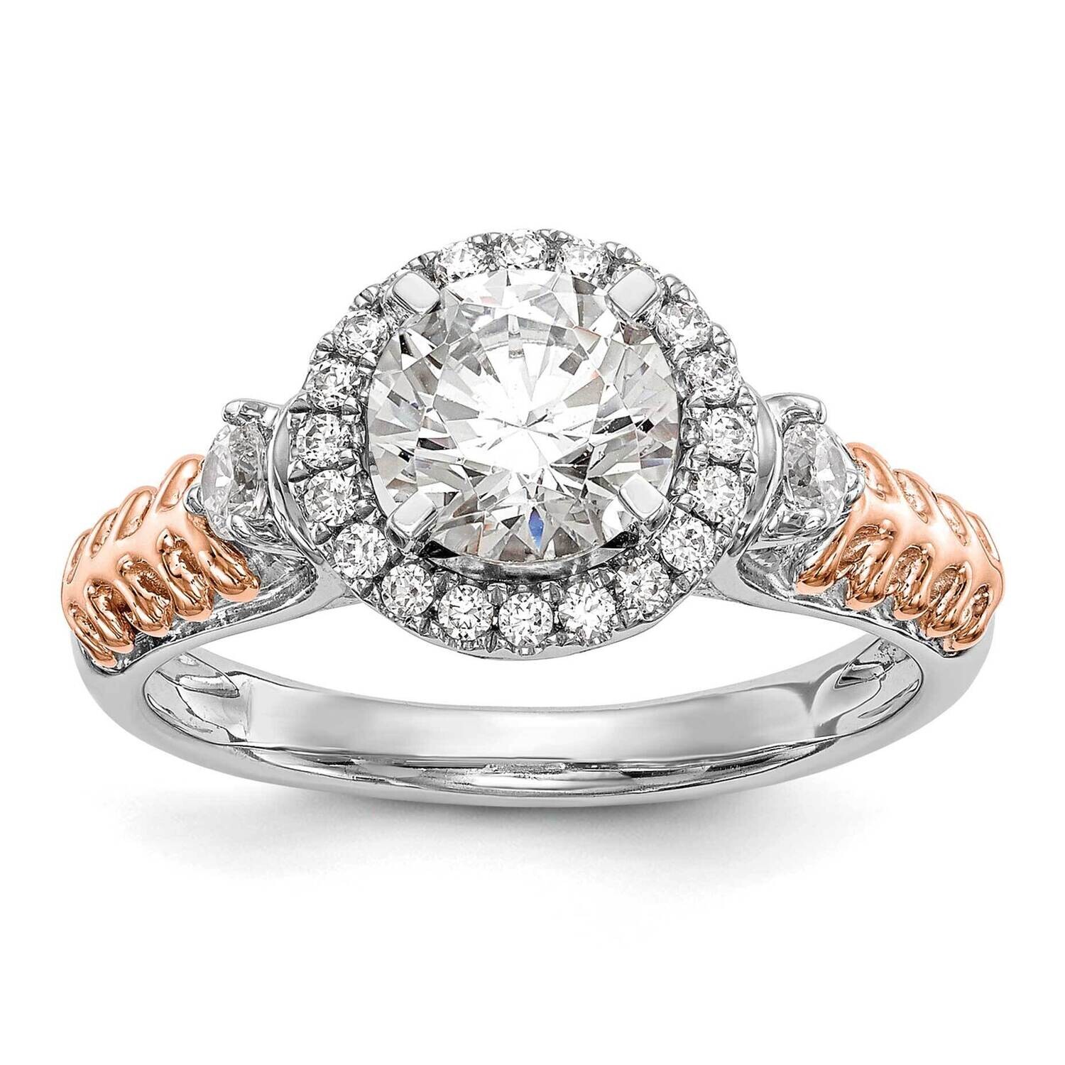 Halo Plus Peg Set 1/4 Carat Diamond Semi-Mount Engagement Ring 14k Two-Tone Gold RM2197E-028-RWAA, …