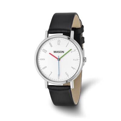 Mason Sales Black Leather BWatch Stainless Steel XWA6525, MPN: XWA6525,