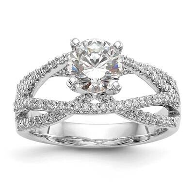 Criss-Cross Peg Set 3/8 Carat Diamond Semi-Mount Engagement Ring 14k White Gold RM2551E-039-WAA, MP…