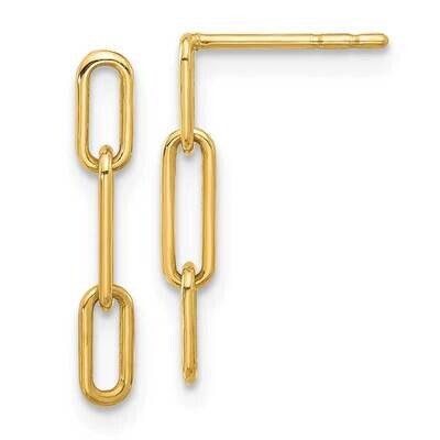 Open Link Post Dangle Earrings 14k Polished Gold YE2177, MPN: YE2177,
