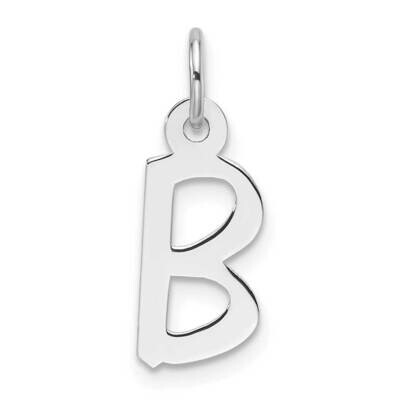 Slanted Block Letter B Initial Charm 14k White Gold YC1526B, MPN: YC1526B,