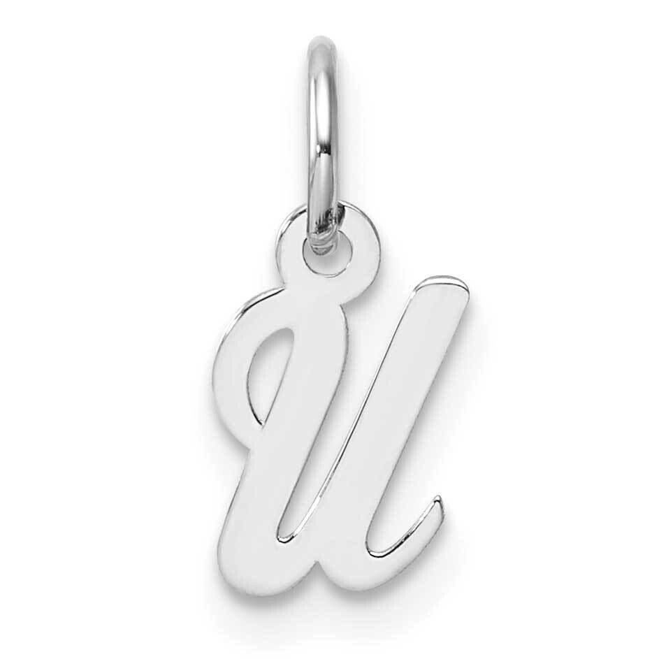Small Script Letter U Initial Charm 14k White Gold YC1527U, MPN: YC1527U,