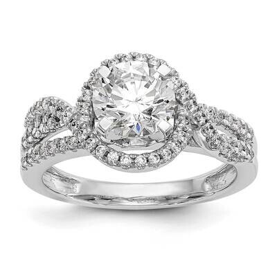 Halo Plus Peg Set 1/3 Carat Diamond Semi-Mount Engagement Ring 14k White Gold RM2195E-030-WAA, MPN:…