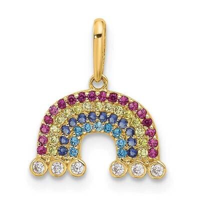 CZ Rainbow Clouds Pendant 14k Polished Gold YC1577, MPN: YC1577,