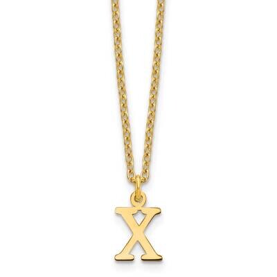 Gold-Plated Cutout Letter X Initial Necklace Sterling Silver XNA727GP/X, MPN: XNA727GP/X,