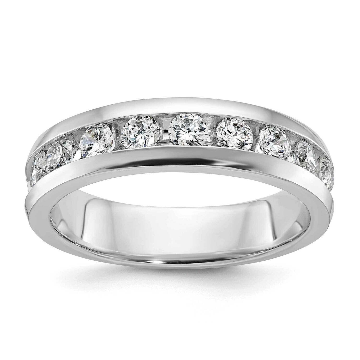 Ibgoodman Men&#39;s Polished 9-Stone 1 Carat Aa Quality Diamond Ring 14k White Gold B32992-4WAA by IBGo…