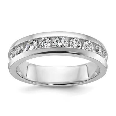 Ibgoodman Men&#39;s Polished 9-Stone 1 Carat Aa Quality Diamond Ring 14k White Gold B32992-4WAA by IBGo…