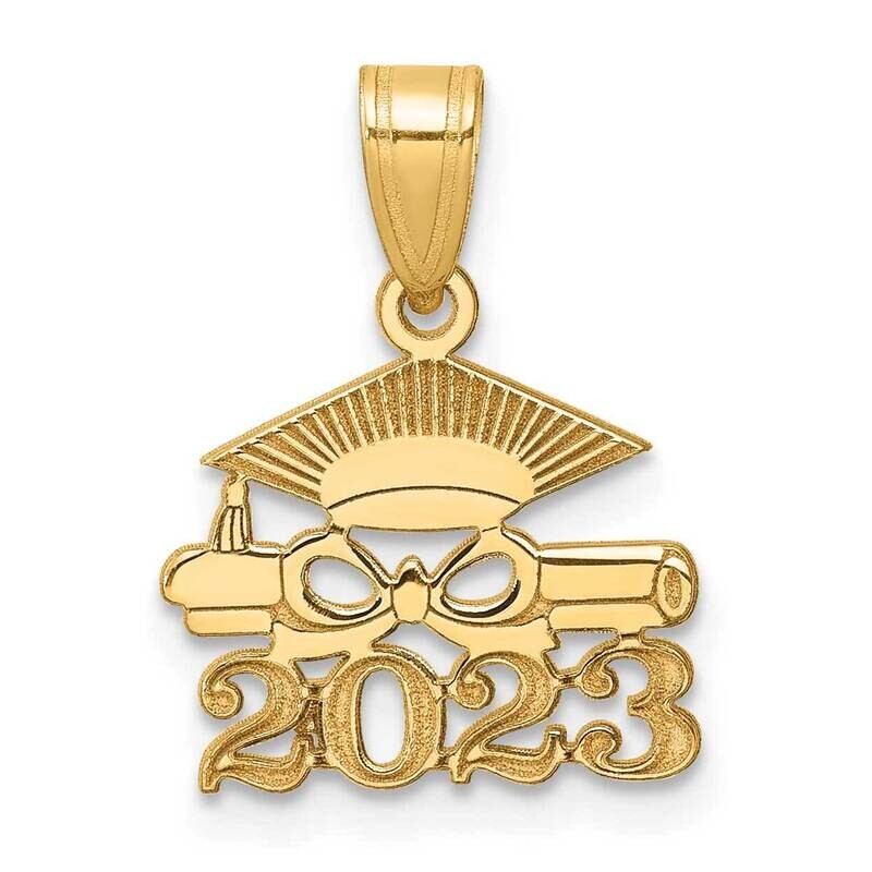 Graduation Cap Diploma 2023 Charm 14k Gold YC1538