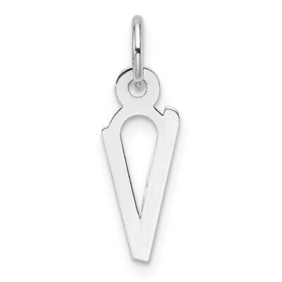 Slanted Block Letter V Initial Charm 14k White Gold YC1526V, MPN: YC1526V,