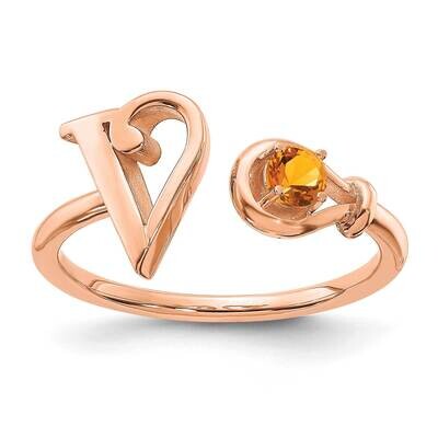 Letter V Birthstone Ring 14k Rose Gold XNR81VR, MPN: XNR81VR, 196904016107