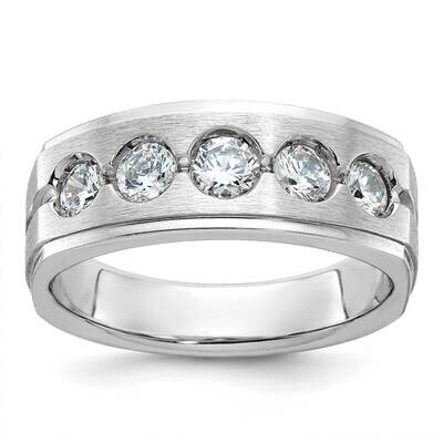 Ibgoodman Men&#39;s Polished Satin 1 Carat Diamond Complete Ring 14k White Gold B58843-4WAA by IBGoodma…