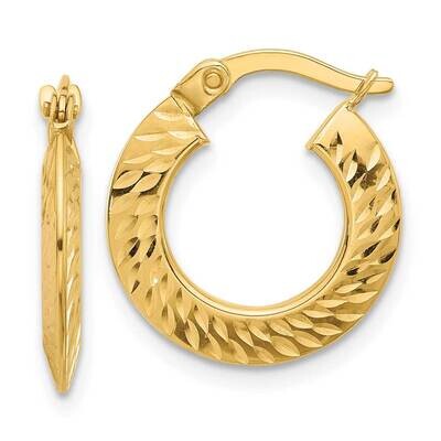 Diamond-Cut Knife Edge Hoop Earrings 14k Polished Gold YE2136, MPN: YE2136,
