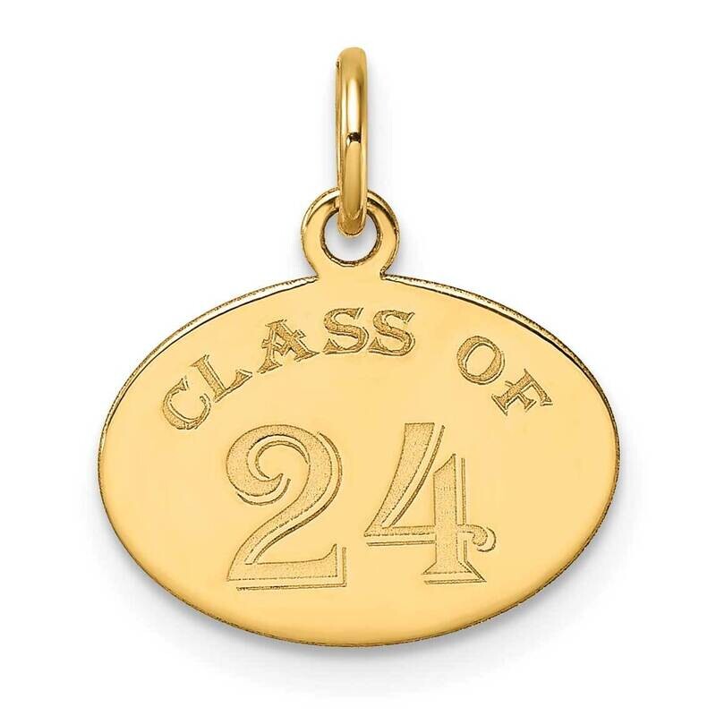 Oval Class Of 2024 Charm 14k Polished Gold YC1544