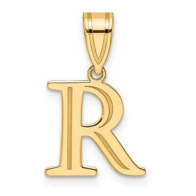 Etched Letter R Initial Pendant 14k Polished Gold YC1539R, MPN: YC1539R,