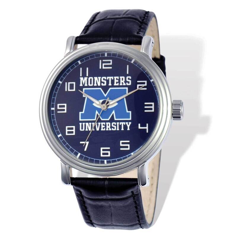 Disney Adult Size Monsters University Black Leather Watch XWA4530