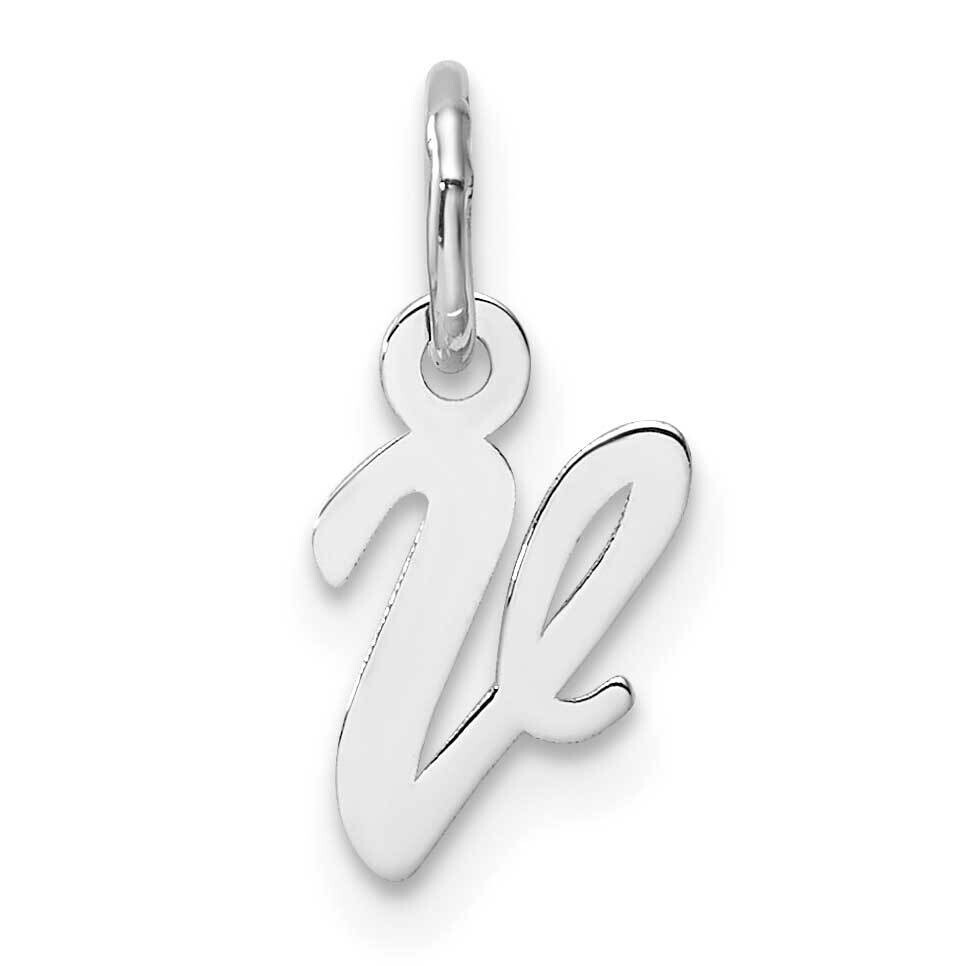 Small Script Letter V Initial Charm 14k White Gold YC1527V, MPN: YC1527V,