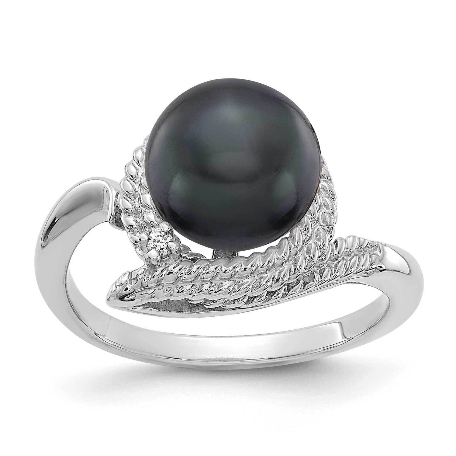 Polished Diamond &amp; Pearl Ring Mounting 14k White Gold Y2026W, MPN: Y2026W,