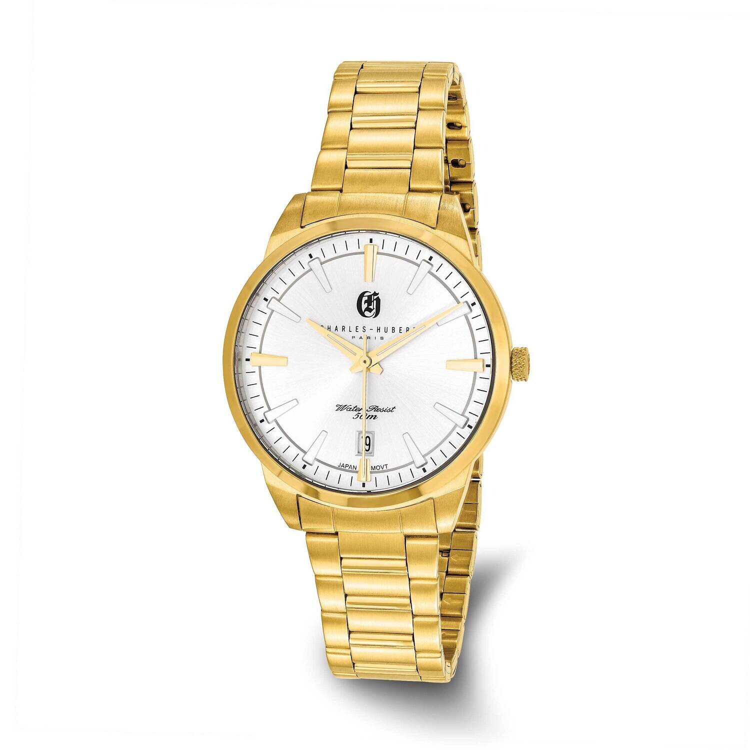 Mens Charles Hubert Gold Plated Silver-Tone Dial Watch Stainless Steel XWA6562, MPN: XWA6562, 84887…