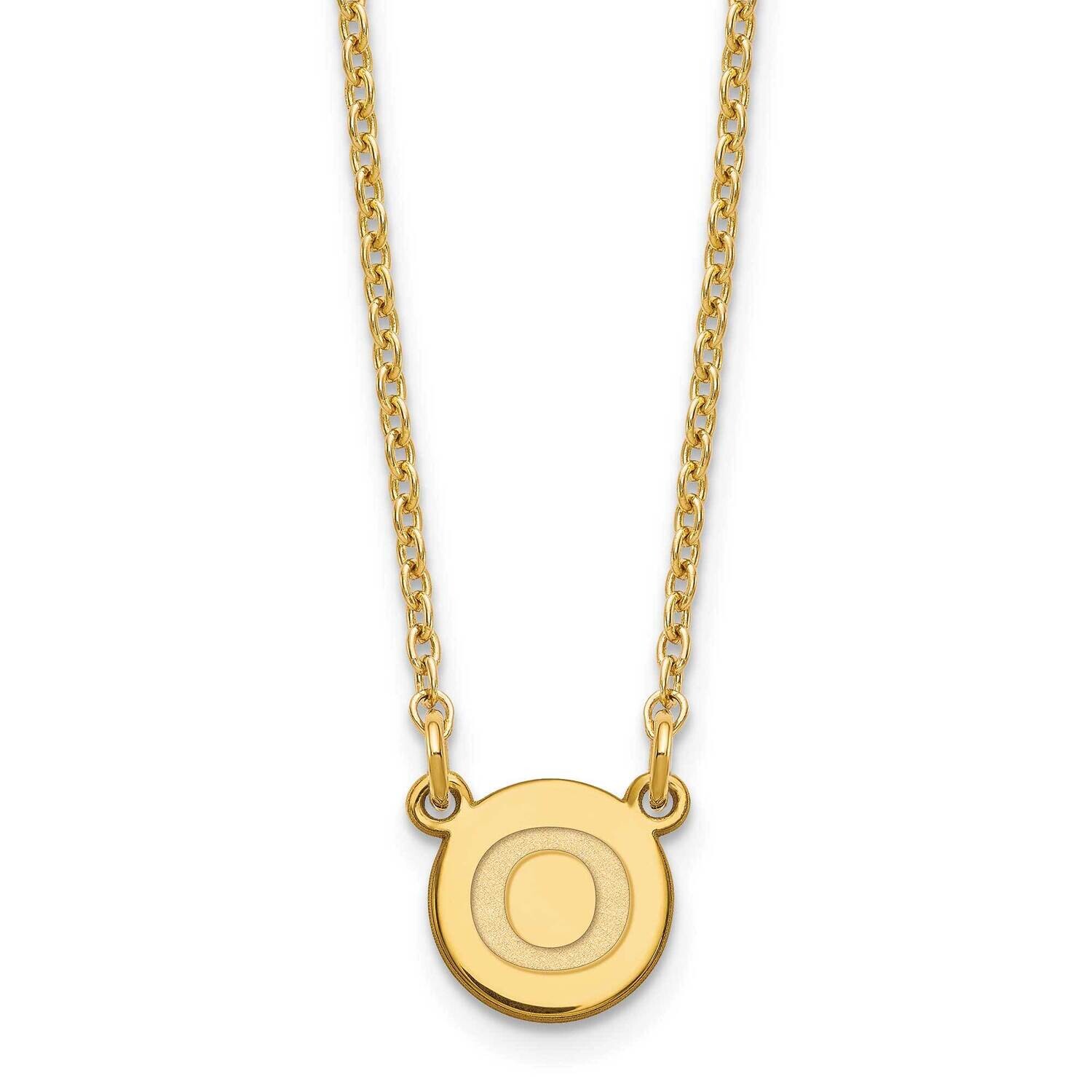 Gold-Plated Tiny Circle Block Letter O Initial Necklace Sterling Silver XNA722GP/O