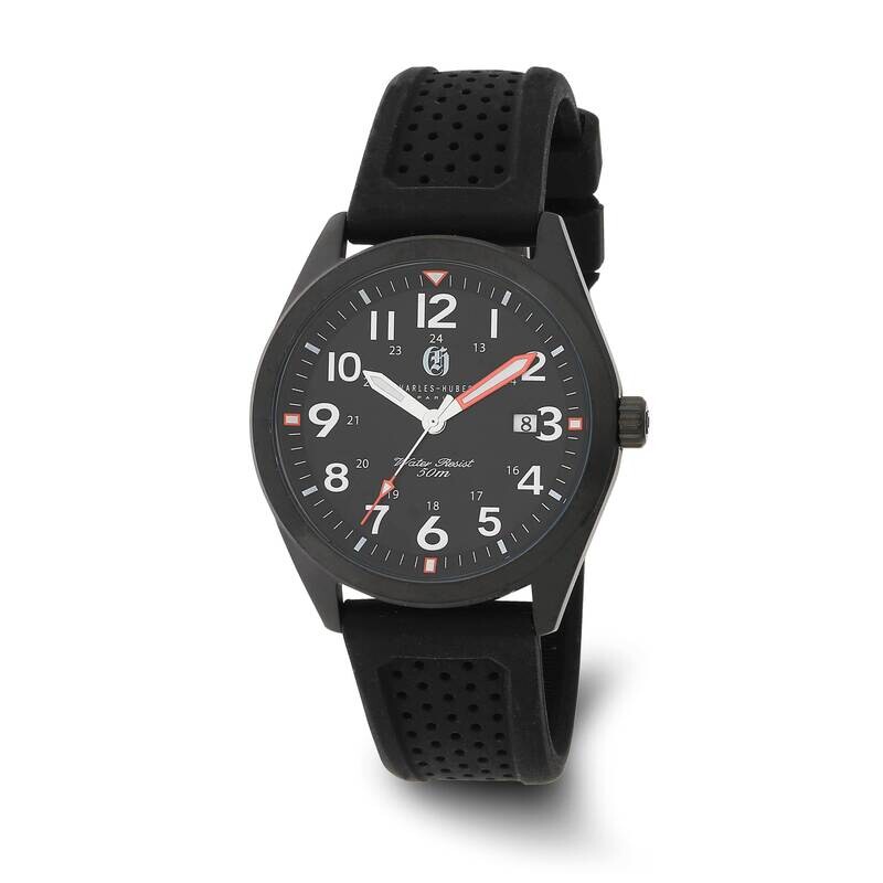 Charles Hubert Black Ip-Plated Black Dial Watch Stainless Steel XWA6569