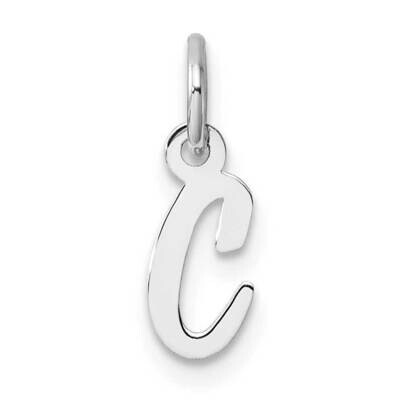 Small Script Letter C Initial Charm 14k White Gold YC1527C, MPN: YC1527C,