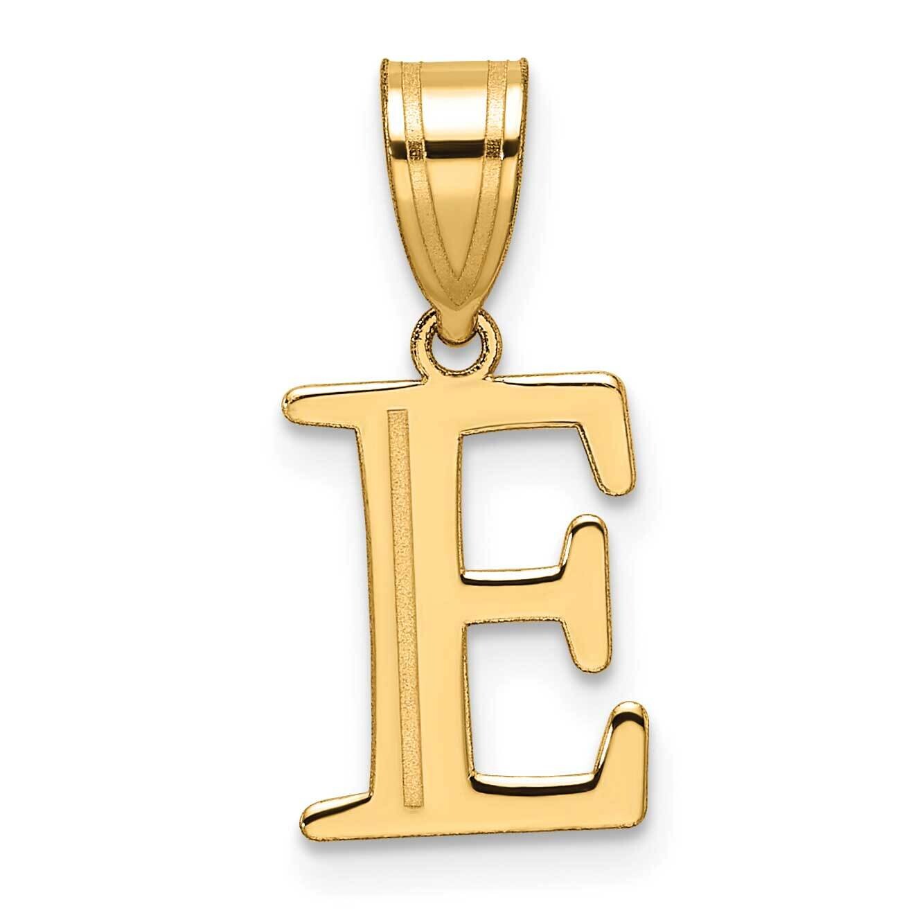 Etched Letter E Initial Pendant 14k Polished Gold YC1539E