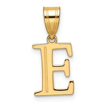 Etched Letter E Initial Pendant 14k Polished Gold YC1539E, MPN: YC1539E,