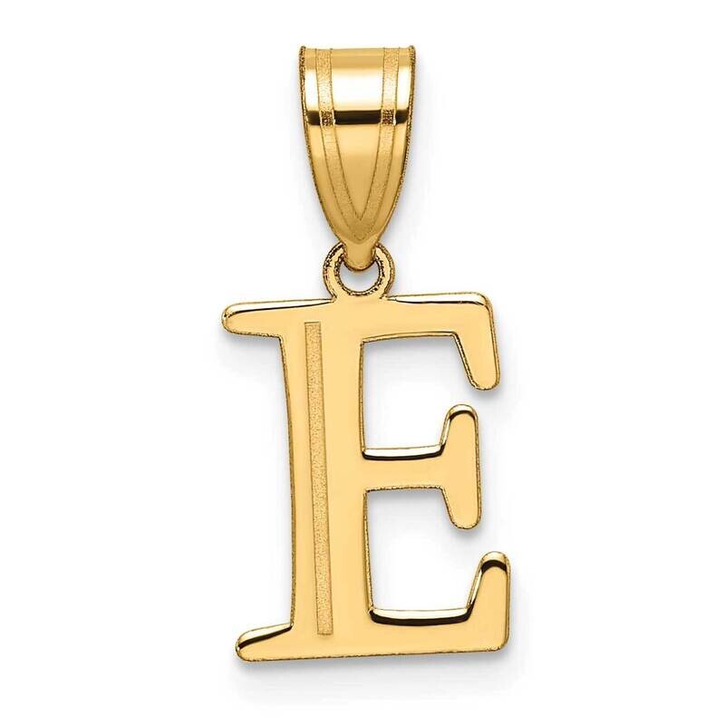 Etched Letter E Initial Pendant 14k Polished Gold YC1539E